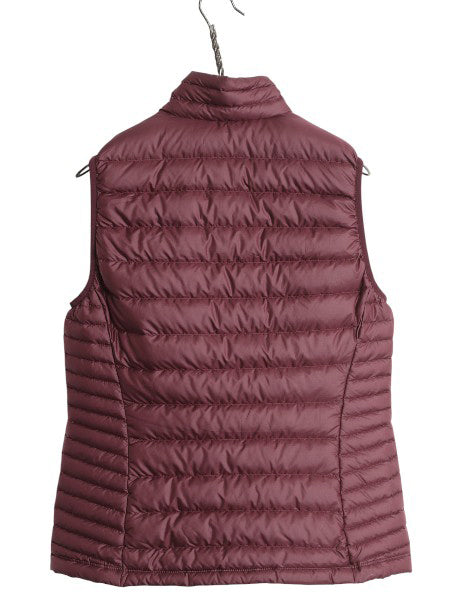 パタゴニア ダウン セーター ベスト レディース M / 18年製 フルジップ 800フィル アウトドア パッカブル 重ね着 前開き パープル シンプル