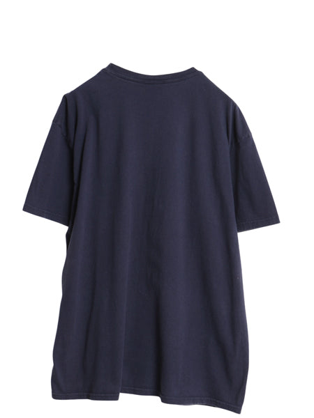 00s ナイキ スモール スウッシュ 刺繍 半袖Tシャツ メンズ XL オールド ヘビーウェイト コットン ワンポイント カットソー 大きいサイズ 紺