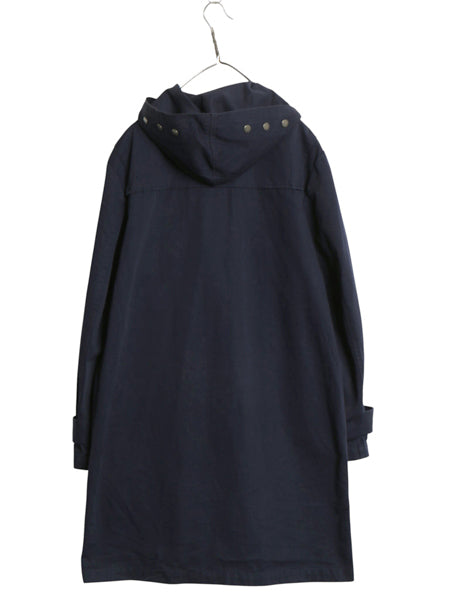 90s ★ ポロ ラルフローレン コットン ダッフル コート メンズ S / オールド ハーフコート フード パーカー ジャケット トラッド 無地 紺