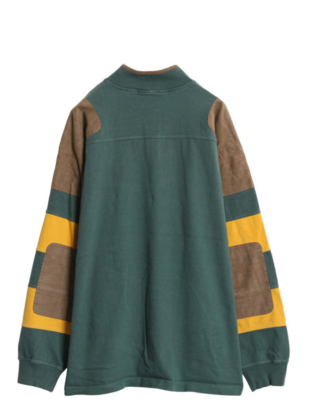 00s オービス ハーフジップ 長袖 Tシャツ メンズ XL オールド ボーダー ラガーシャツ 素材 ロンT ヘビーウェイト 大きいサイズ ハイネック