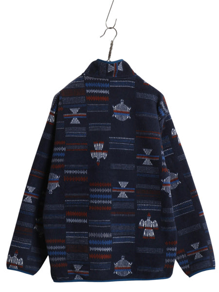 パタゴニア 総柄 シンチラ スナップT メンズ M 17年製 プルオーバー フリース ジャケット ブルゾン ハイネック ネイティブ サンダーバード