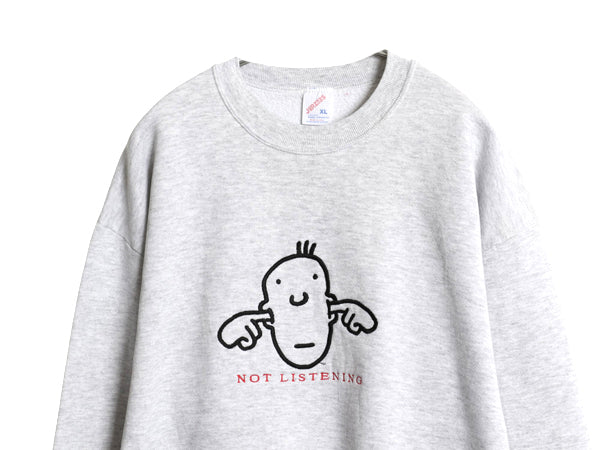 90s USA製 アート イラスト 刺繍 スウェット メンズ XL / オールド トレーナー 裏起毛 キャラクター メッセージ 大きいサイズ クルーネック
