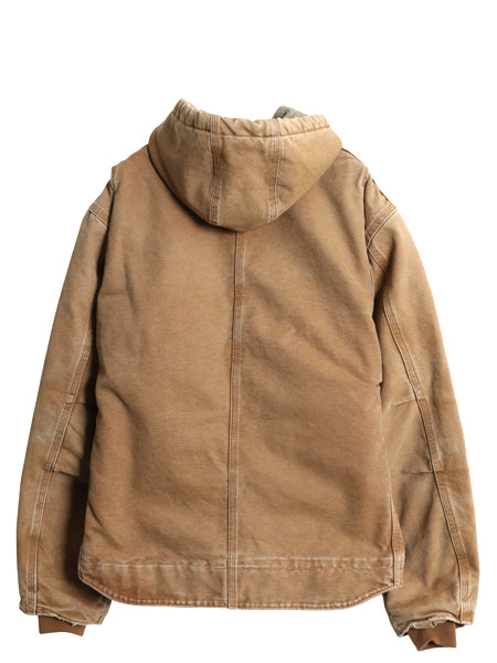 US企画 カーハート ダック シエラ ジャケット メンズ L 程 ワーク フルジップ フード パーカー 裏 ボア パイル フリース ブルゾン ブラウン