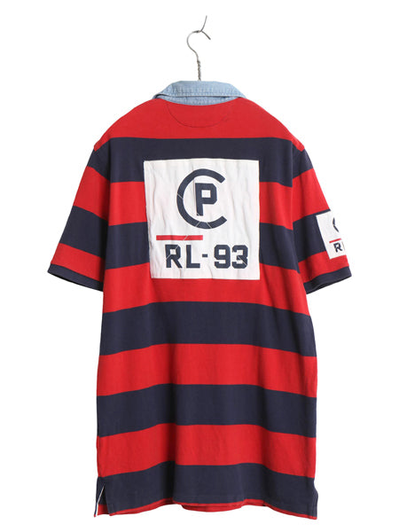 CP RL-93 ポロ ラルフローレン ボーダー 鹿の子 半袖 ポロシャツ 