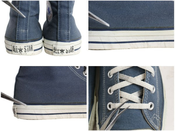 90s USA製 ★ コンバース オールスター ハイカット US 10 28.5cm / オールド アメリカ製 米国製 Converse デカ履き スニーカー ネイビー 靴