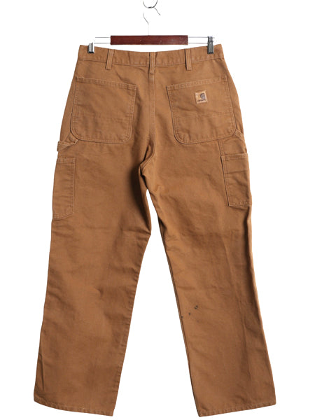 US企画 カーハート ウォッシュド ダック ペインター パンツ メンズ 32 30 / ワーク ストレート ヘビーウェイト ボトムス ブラウン ゆったり