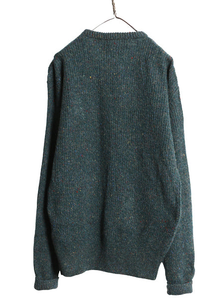 80s USA製 エルエルビーン ニット セーター メンズ L / ヴィンテージ アウトドア シェットランド ウール 長袖ニット ネップ 無地 ゆったり