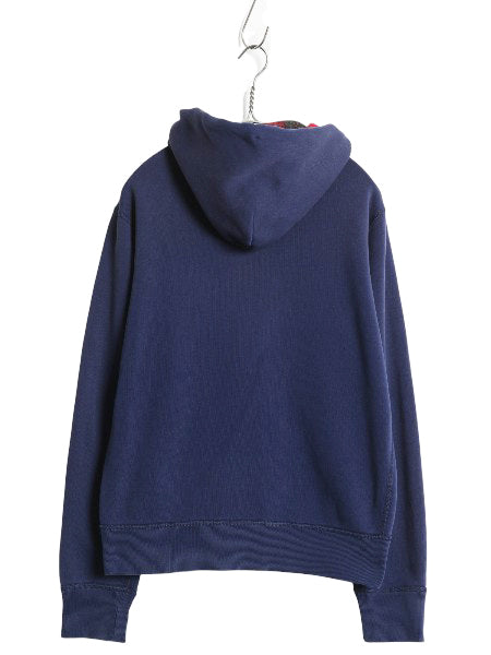 00s ポロ ラルフローレン フルジップ スウェット フード パーカー メンズ S オールド 裏起毛 トレーナー チェック フランネル ライナー付き