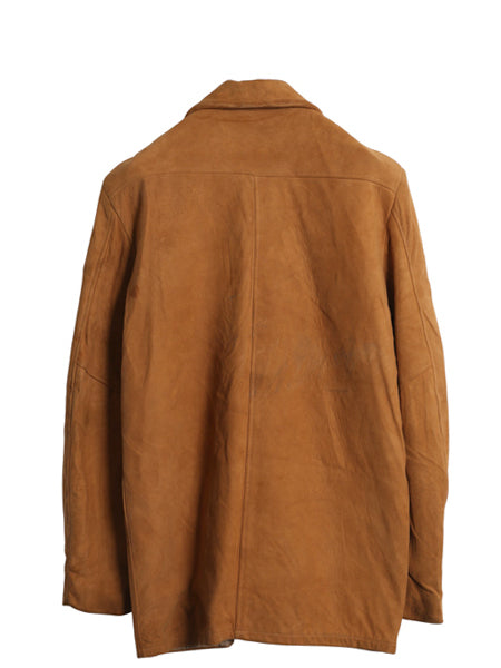 60s USA製 マクレガー 本革 レザー ジャケット メンズ S 程 ヴィンテージ フルジップ ヌバック スウェード ライナー付き ハーフ コート 茶