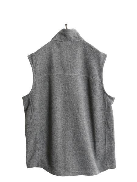 US企画 パタゴニア クラシック シンチラ フリース ベスト メンズ L / 19年製 前開き フルジップ 重ね着 ハイネック ワンポイント 企業 灰
