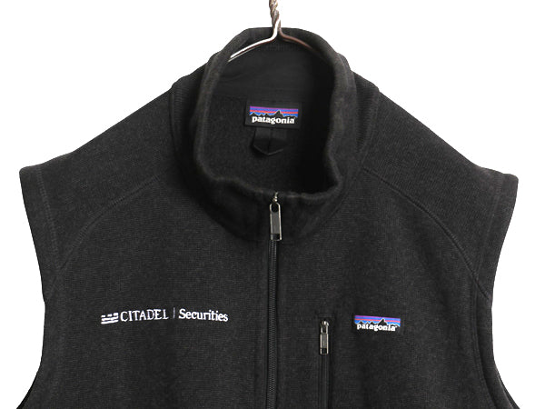 パタゴニア ベターセーター ベスト メンズ XL 程/ 18年製 フリース セーター 前開き フルジップ アウトドア 重ね着 企業 黒 大きいサイズ