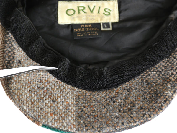 00s アイルランド製 オービス ツイード ウール パッチワーク ハンチング キャップ メンズ レディース L / 古着 オールド 帽子 キャスケット