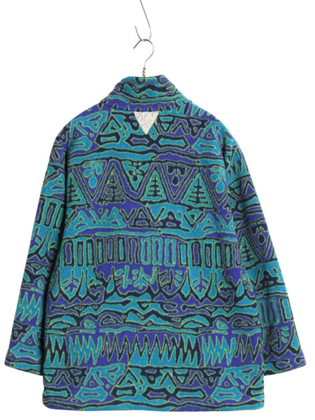90s USA製 パタゴニア シンチラ スナップT キッズ L レディース S 程/ 99年製 オールド 総柄 フリース プルオーバー スナップ ジャケット