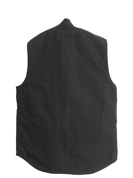 US企画 カーハート 中綿 ダック ベスト メンズ S / ナイロン キルティング ライナー フルジップ コットン 重ね着 前開き ワーク 無地 黒