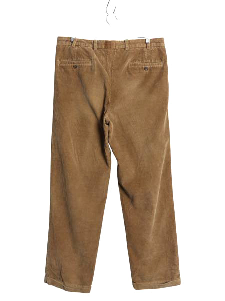 ブルックスブラザーズ 太畝 コーデュロイ パンツ メンズ 34 32 / 古着 ツータック スラックス ストレート コーズ 裾ダブル トラウザー 無地