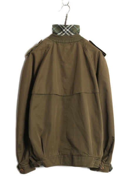 80s イギリス製 ★ バーバリー プローサム ショート トレンチ ジャケット メンズ L 程 ヴィンテージ 旧タグ ジャンパー ブルゾン オリーブ