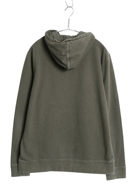 バブアー スウェット フード パーカー メンズ L トレーナー 裏起毛 ミドルウェイト ワンポイント ロゴ刺繍 プルオーバー シンプル オリーブ