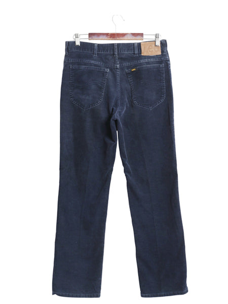 80s USA製 リー 200 コーデュロイ パンツ メンズ 32 30 / 古着 ヴィンテージ スリム ストレート コーズ ノータック 細畝 ボトムス ネイビー