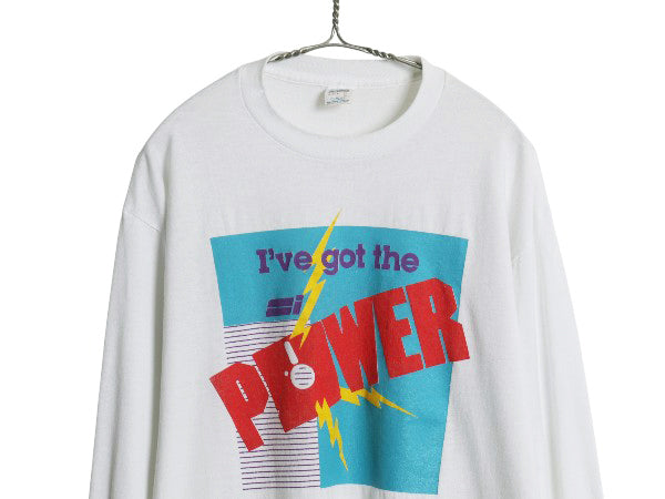 80s USA製 ★ フロッピーディスク イラスト プリント 長袖 Tシャツ XL メンズ L 程/ 古着 ヴィンテージ 当時物 企業物 ロンT グラフィック