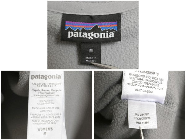 パタゴニア マイクロD ハーフジップ フリース プルオーバー レディース M / 16年製 アウトドア ロンT 長袖 Tシャツ ハイネック トップス 灰
