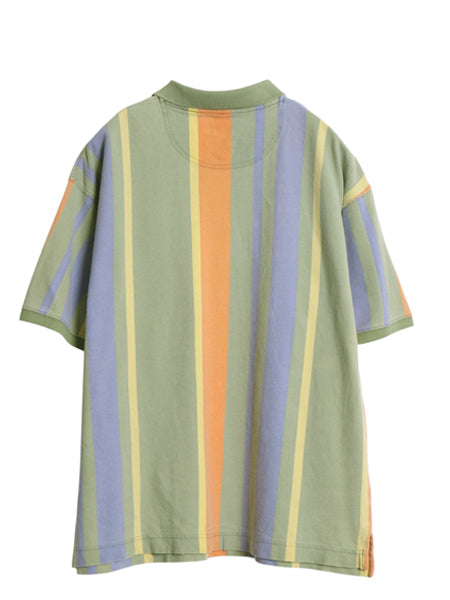 90s オールド ギャップ ストライプ 鹿の子 半袖 ポロシャツ メンズ S 古着 旧タグ 半袖シャツ ボックス カットソー コットン マルチカラー