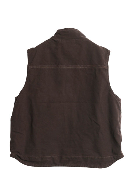 US企画 カーハート モックネック ダック ベスト メンズ XL / 裏 ボア パイル フリース フルジップ ワーク 重ね着 前開き 大きいサイズ 濃茶