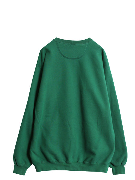 90s USA製 ランズエンド 無地 スウェット メンズ L オールド トレーナー 裏起毛 ヘビーウェイト ブランク クルーネック シンプル グリーン