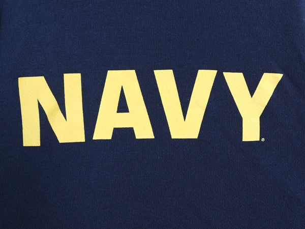 US NAVY プリント スウェット フード パーカー メンズ M / 古着 プルオーバー ミリタリー トレーナー 裏起毛 軍物 USN ネイビー シンプル