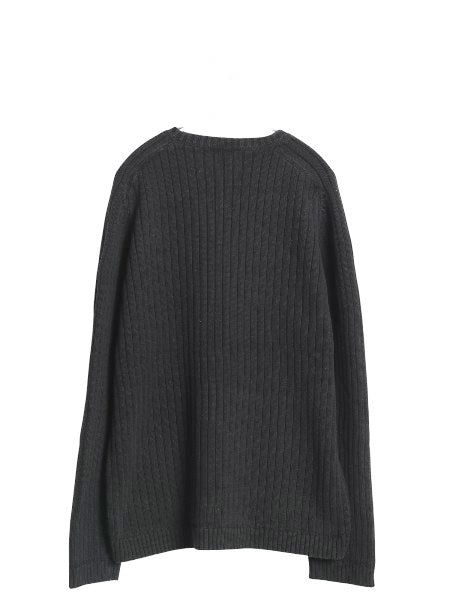 ポロジーンズ ラルフローレン コットン ニット セーター メンズ XL / 針抜き リブ編み 大きいサイズ ヘビーウェイト クルーネック ブラック