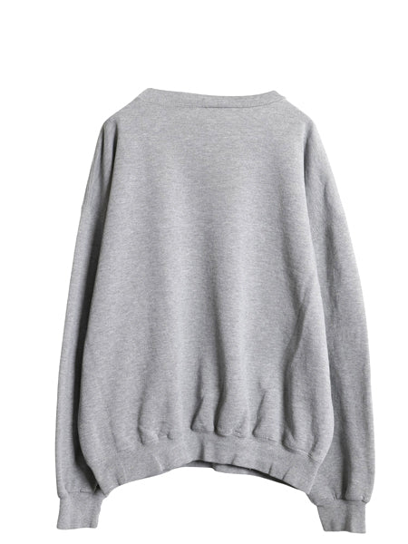 90s ラッセル 2段 カレッジ プリント スウェット メンズ レディース XL / オールド トレーナー 裏起毛 前V クルーネック 大きいサイズ 灰