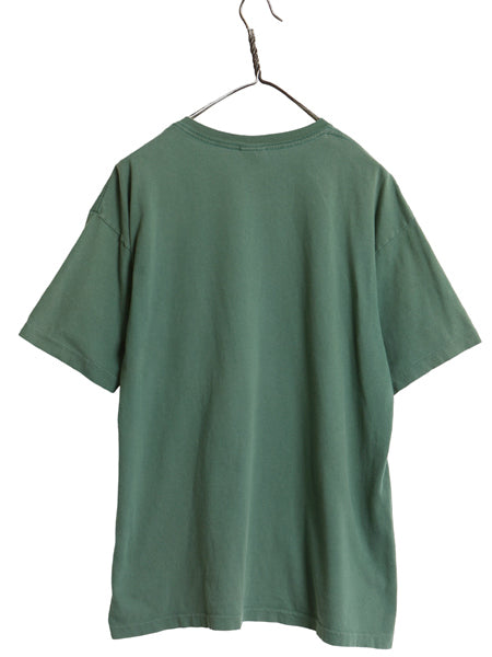 90s USA製 オールド ギャップ ポケット付き 無地 半袖 Tシャツ メンズ L シングルステッチ ヘビーウェイト コットン ポケT 耳付き グリーン