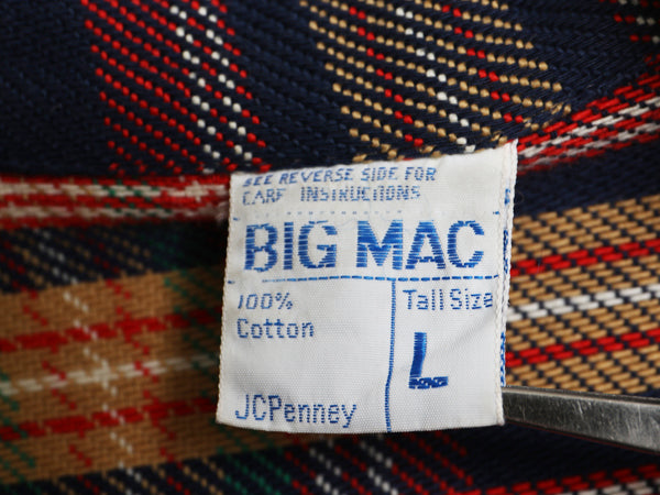 70s ★ ビッグマック チェック ヘビー フランネル シャツ メンズ L / ヴィンテージ JCペニー コットン ネルシャツ 長袖シャツ ポケット付き