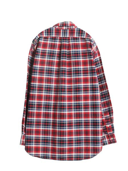 90s THE BIG SHIRT ラルフローレン チェック 長袖 ボタンダウン シャツ メンズ L オールド ポロ オックスフォード ビッグシャツ 長袖シャツ