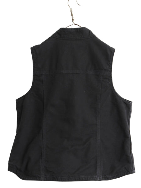 US企画 カーハート モックネック ダック ベスト レディース XL / 裏 ボア パイル フリース フルジップ ワーク 重ね着 大きいサイズ 企業 黒