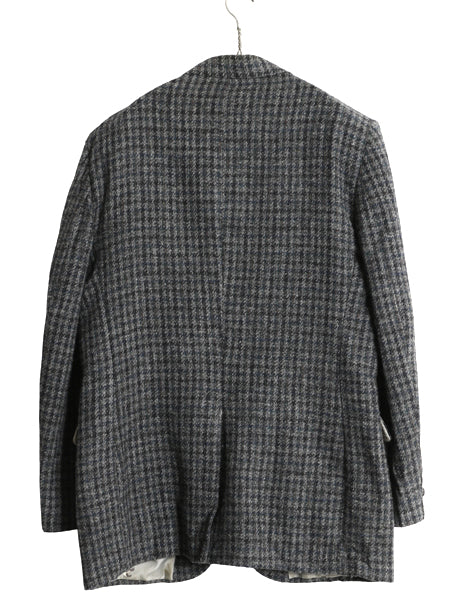 80s USA製 JCPENNY STAFFORD ハリスツイード テーラード ジャケット メンズ L / 古着 ヴィンテージ ブレザー ウール ツイード チェック 灰