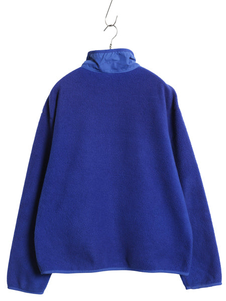 90s USA製 ★ パタゴニア フルジップ フリース ジャケット 14 レディース L メンズ M 程/ 90年製 オールド アウトドア ジャンパー 青 廃盤