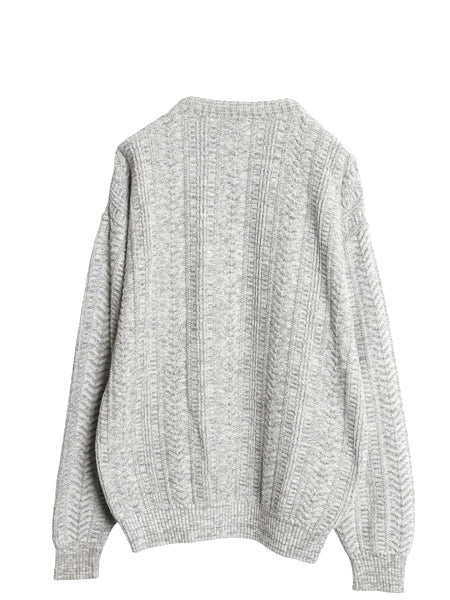 80s セントジョンズベイ 3D 立体編み デザイン ニット セーター メンズ L / ヴィンテージ コットン アクリル クルーネック 無地 長袖ニット