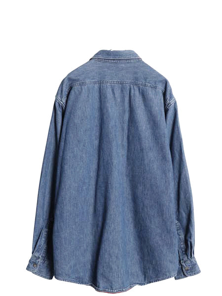 80s USA製 エルエルビーン 長袖 デニム シャツ メンズ L / ヴィンテージ チェック フランネル ライナー付き 長袖シャツ ワーク ジャケット