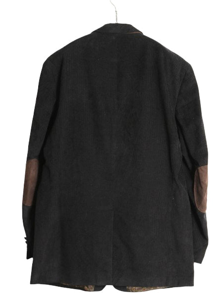 デッドストック チャップス ラルフローレン 太畝 コーデュロイ テーラード ジャケット メンズ L 程 ポロ ブレザー エルボーパッチ ブラック