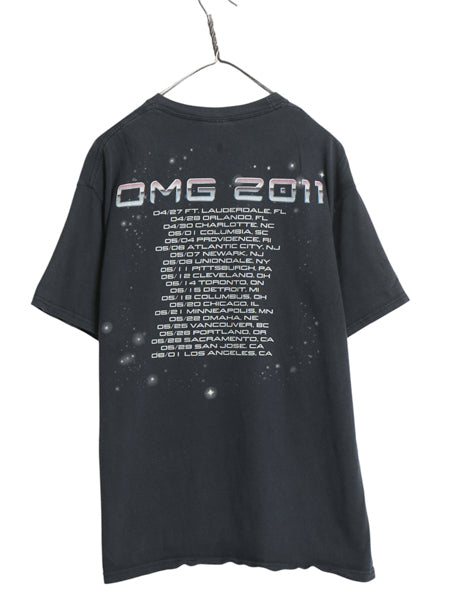 アッシャー ツアー 両面 プリント Tシャツ メンズ XL / オールド イラスト グラフィック R&B ヒップホップ ラップ 当時物 大きいサイズ 黒