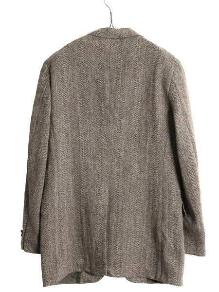 デッドストック 80s USA製 ハリスツイード テーラード ジャケット メンズ M 程/ 新品 ヴィンテージ ブレザー ウール ツイード ヘリンボーン