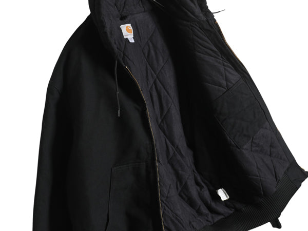 USA製 US企画 カーハート アクティブ ジャケット メンズ 2XL ダック パーカー 中綿 キルティング ライナー ブルゾン 大きいサイズ ブラック