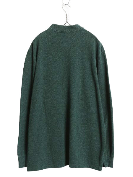 ポロ ラルフローレン 鹿の子 長袖 ポロシャツ メンズ XL / オールド 長袖シャツ コットン カットソー ワンポイント 大きいサイズ グリーン