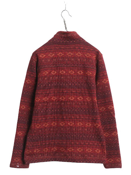 US企画 ノースフェイス セーター フリース ジャケット メンズ M / アウトドア プルオーバー ハーフジップ ノルディック ハイネック 総柄