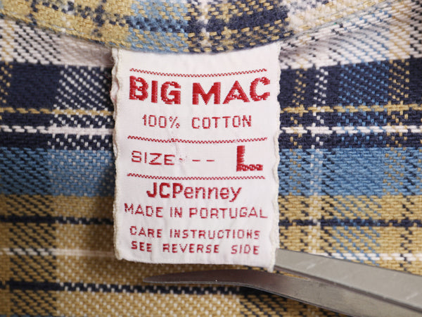 70s ビッグマック チェック ヘビー フランネル シャツ メンズ L ヴィンテージ JCペニー 100% コットン ネルシャツ 長袖シャツ マルチカラー