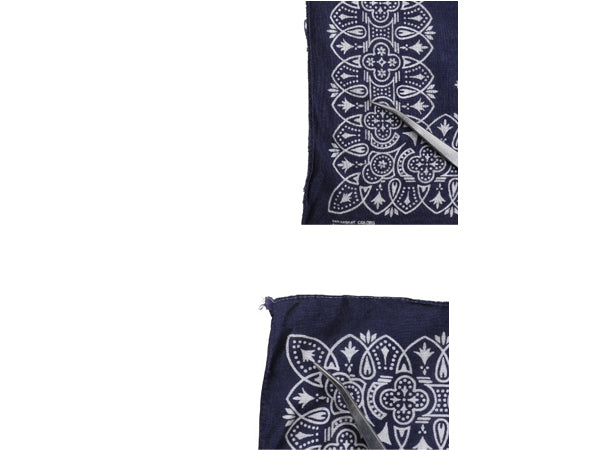 60s USA製 ★ WAMCRAFT アイアン クロス 柄 バンダナ / 小物 ヴィンテージ ショベル セルビッジ 耳付き コットン ハンカチ ネイビー ナス紺