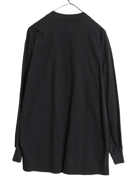 90s USA製 ラッセル モックネック 長袖 Tシャツ メンズ XL / オールド ロンT 無地 ヘビーウェイト コットン カットソー 大きいサイズ 黒