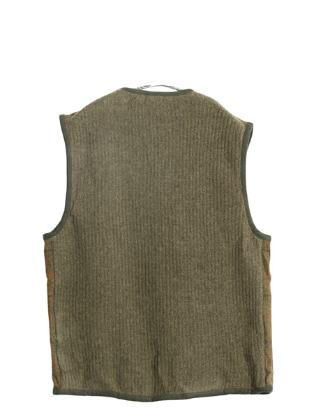 デッドストック 00s オービス チェック ウール ベスト メンズ M / 新品 オールド ニット セーター 切替 重ね着 ポケット付き マルチカラー