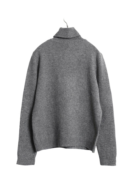 90s ローレン ラルフローレン タートルネック ニット セーター レディース L オールド ポロ ラム ウール ハイネック 絵柄 ノルディック 灰