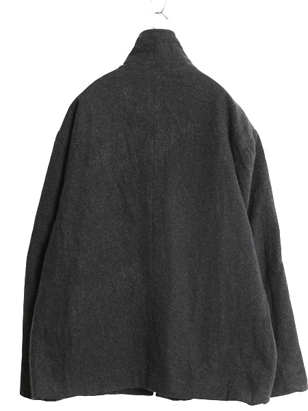 00s オールド ギャップ フルジップ ウール ジャケット メンズ XL / ハーフ コート ブルゾン 中綿 キルティング ライナー 大きいサイズ 濃灰